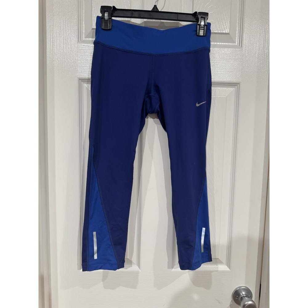 Nike Running 7/8 Leggings Tight Fit Women's Small Blue Dri-Fit Compression